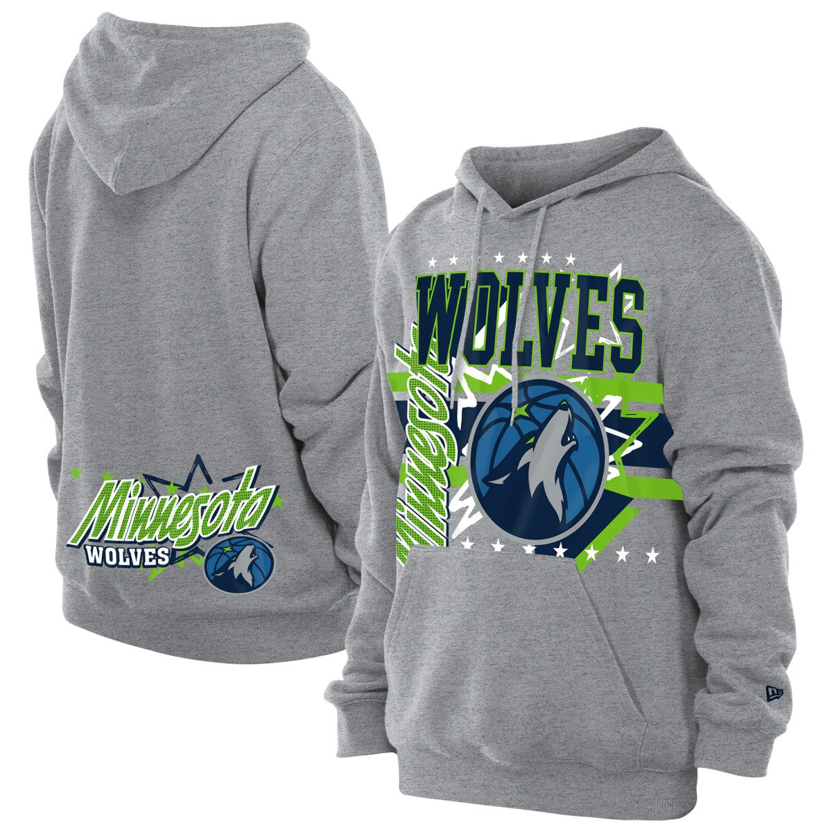 Minnesota Timberwolves Injection Sport Classics Fleece Hoodie Heather Gray - New Era