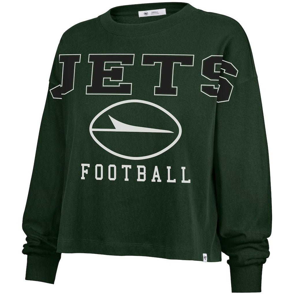 New York Jets '47 Women's Outreach City Oversized Long Sleeve T-Shirt - Green T-shirts
