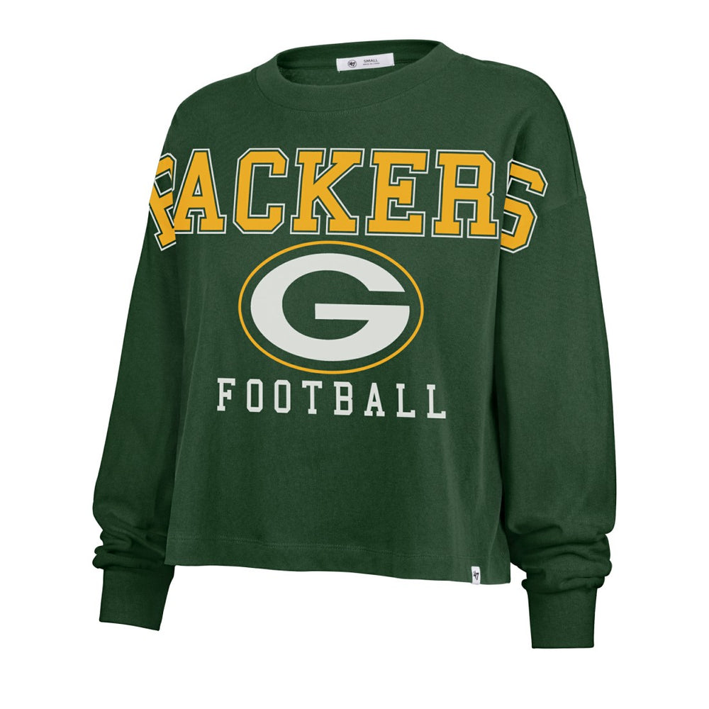 Green Bay Packers '47 Women's Outreach City Oversized Long Sleeve T-Shirt - Green T-shirts