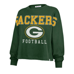 Green Bay Packers '47 Women's Outreach City Oversized Long Sleeve T-Shirt - Green T-shirts