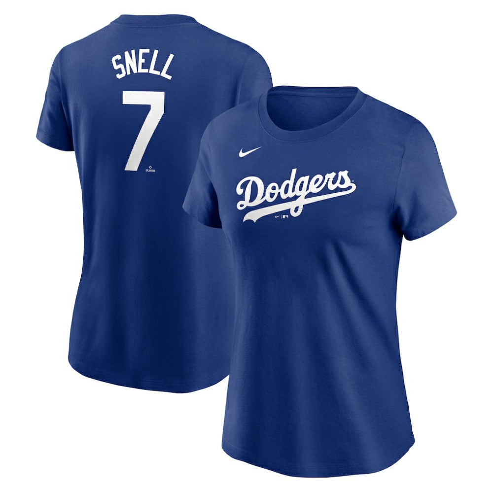 Blake Snell Los Angeles Dodgers Nike Women's Cooperstown Collection Fuse Name & Number T-Shirt - Blue T-shirts
