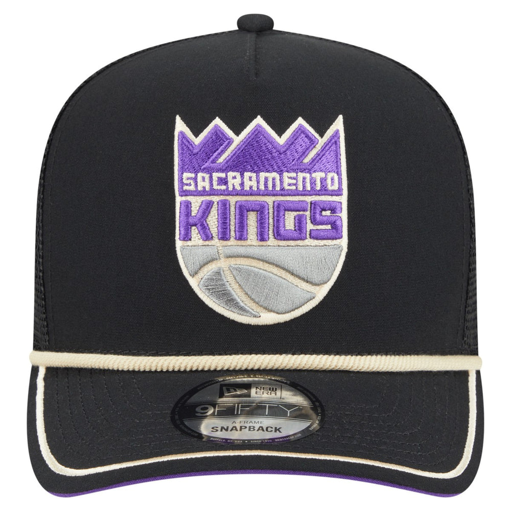 Sacramento Kings Vintage Team Rope A-Frame 9FIFTY Snapback Hat Black - New Era