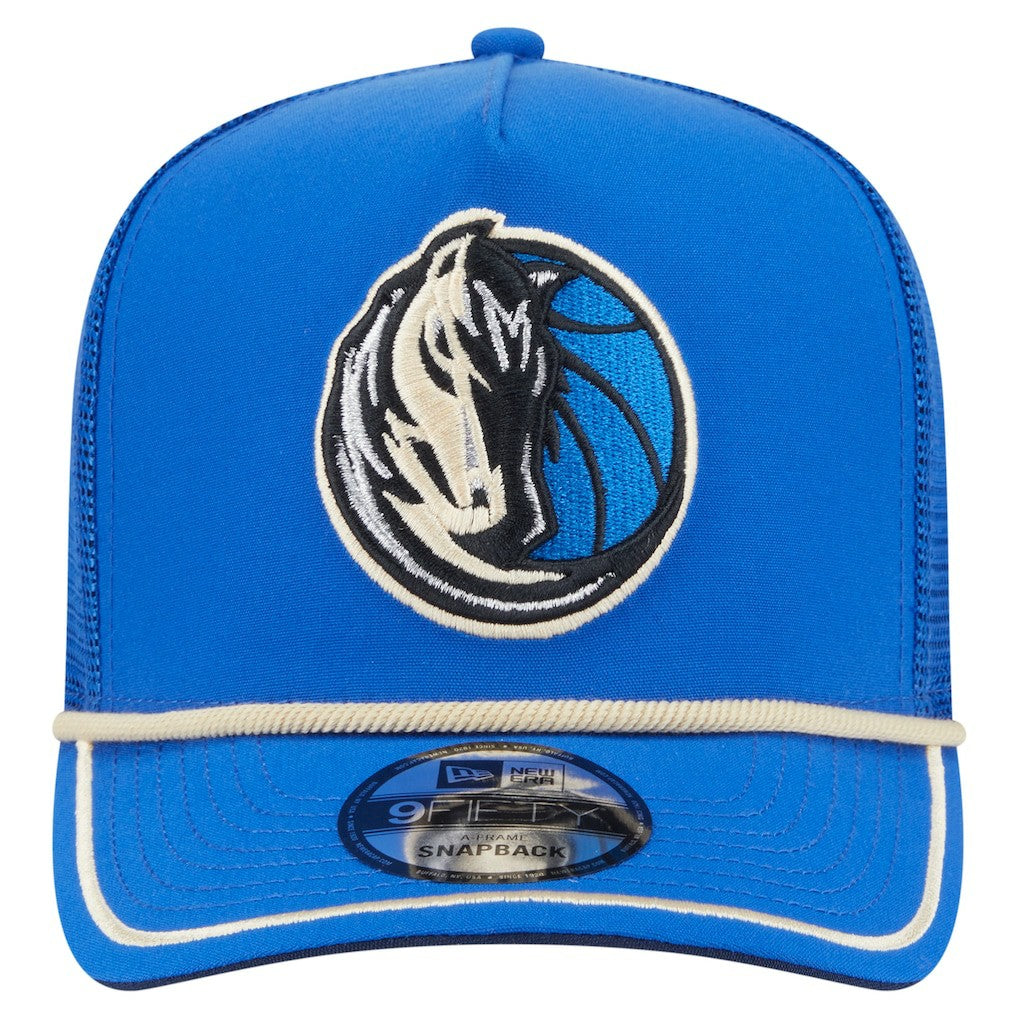 Dallas Mavericks Vintage Team Rope A-Frame 9FIFTY Snapback Hat Blue - New Era