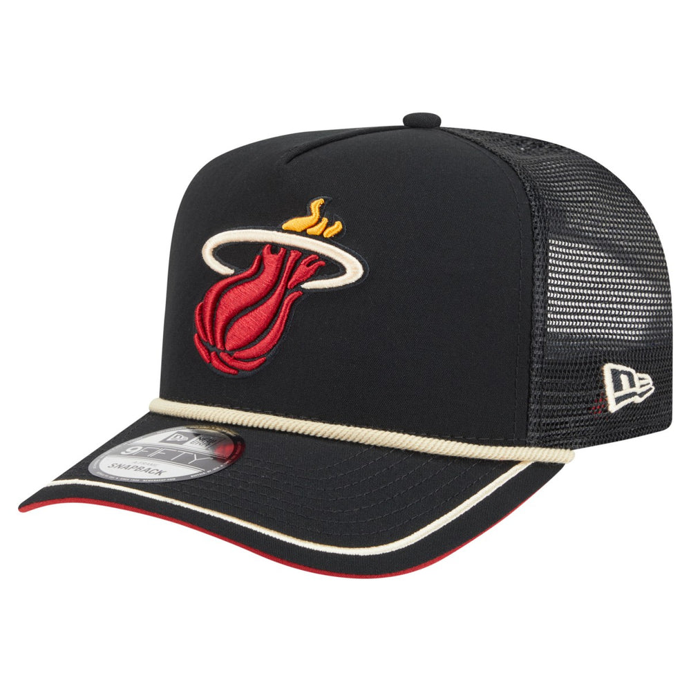 Miami Heat Vintage Team Rope A-Frame 9FIFTY Snapback Hat Black - New Era