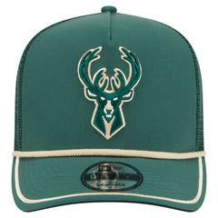 Milwaukee Bucks Vintage Team Rope A-Frame 9FIFTY Snapback Hat Hunter Green - New Era