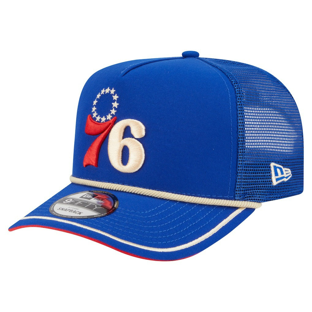 Philadelphia 76ers Vintage Team Rope A-Frame 9FIFTY Snapback Hat Royal - New Era