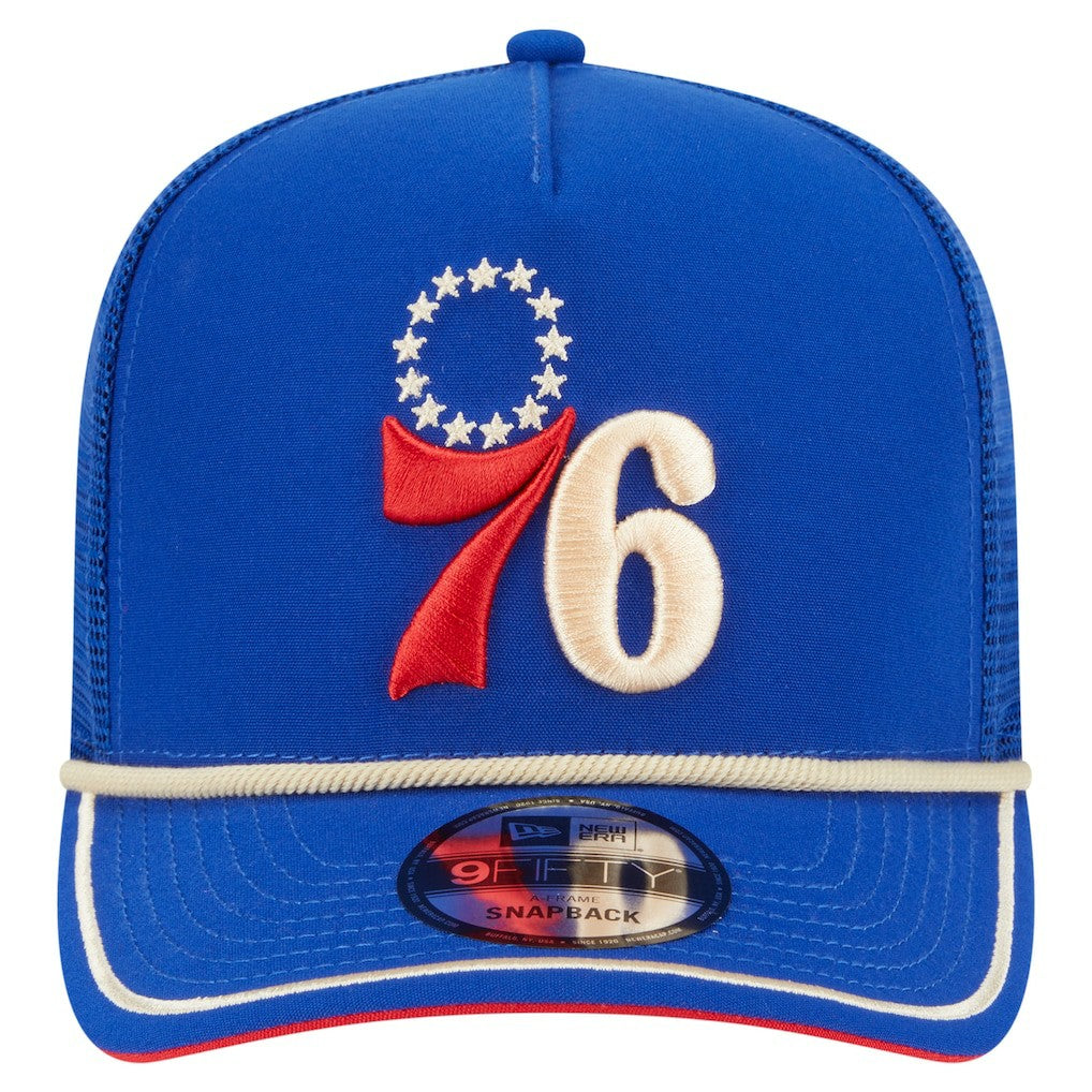 Philadelphia 76ers Vintage Team Rope A-Frame 9FIFTY Snapback Hat Royal - New Era
