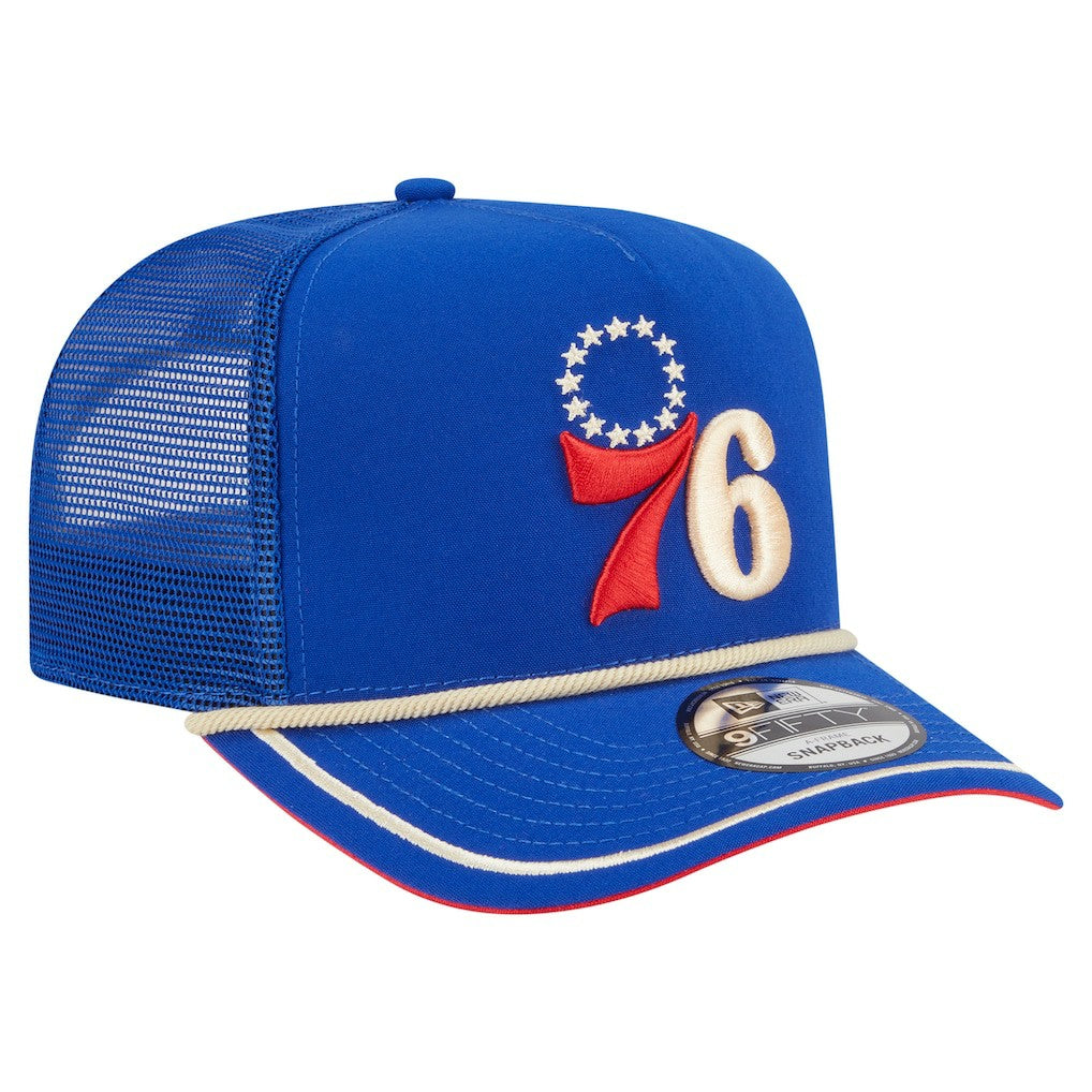 Philadelphia 76ers Vintage Team Rope A-Frame 9FIFTY Snapback Hat Royal - New Era