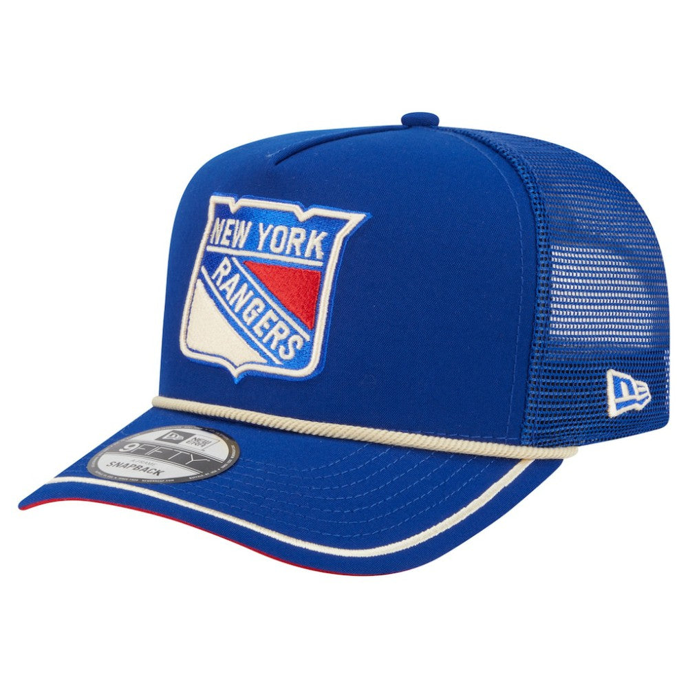 New York Rangers New Era Vintage Team Rope A-Frame 9FIFTY Snapback Hat - Blue | US 202620639