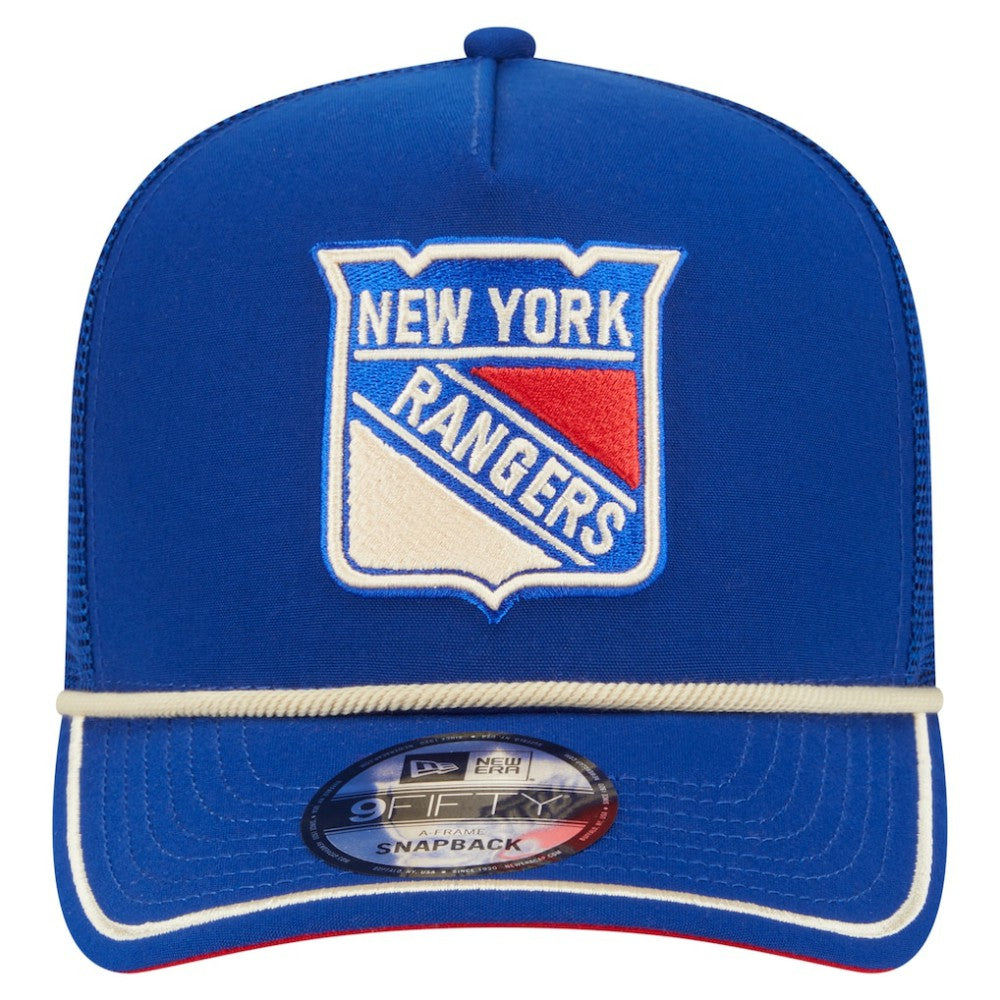 New York Rangers New Era Vintage Team Rope A-Frame 9FIFTY Snapback Hat - Blue | US 202620639