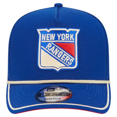 New York Rangers New Era Vintage Team Rope A-Frame 9FIFTY Snapback Hat - Blue | US 202620639