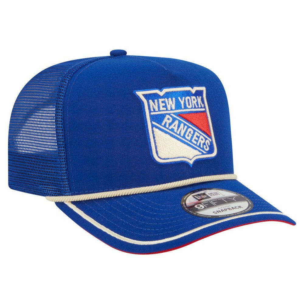 New York Rangers New Era Vintage Team Rope A-Frame 9FIFTY Snapback Hat - Blue | US 202620639