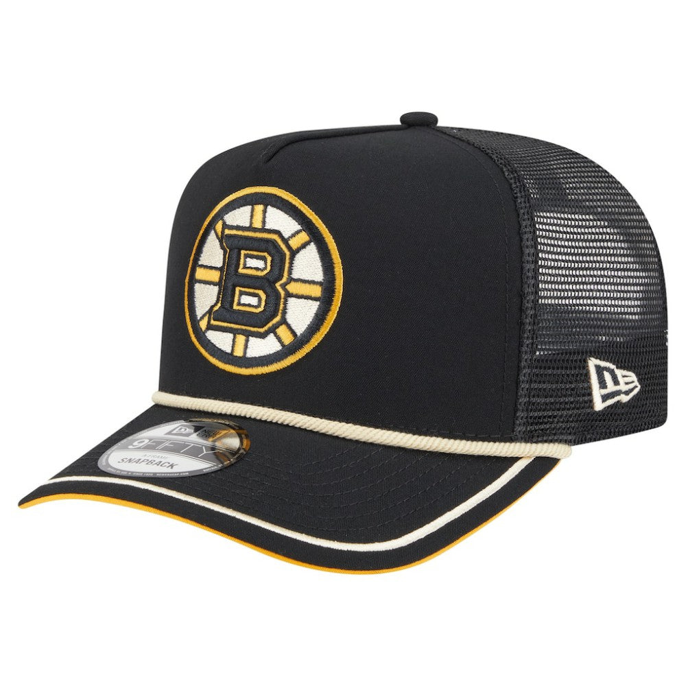 Boston Bruins New Era Vintage Team Rope A-Frame 9FIFTY Snapback Hat - Black | US 202620645