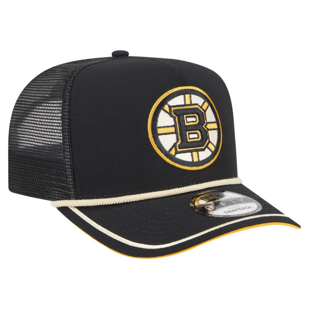 Boston Bruins New Era Vintage Team Rope A-Frame 9FIFTY Snapback Hat - Black | US 202620645