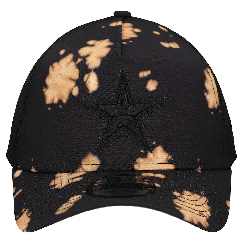 Dallas Cowboys New Era Bleached 9FORTY A-Frame Adjustable Hat - Black Hats