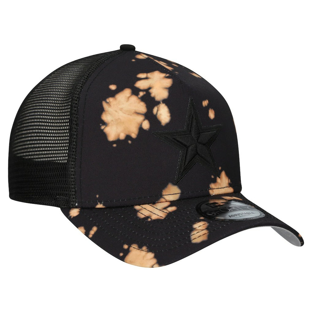 Dallas Cowboys New Era Bleached 9FORTY A-Frame Adjustable Hat - Black Hats