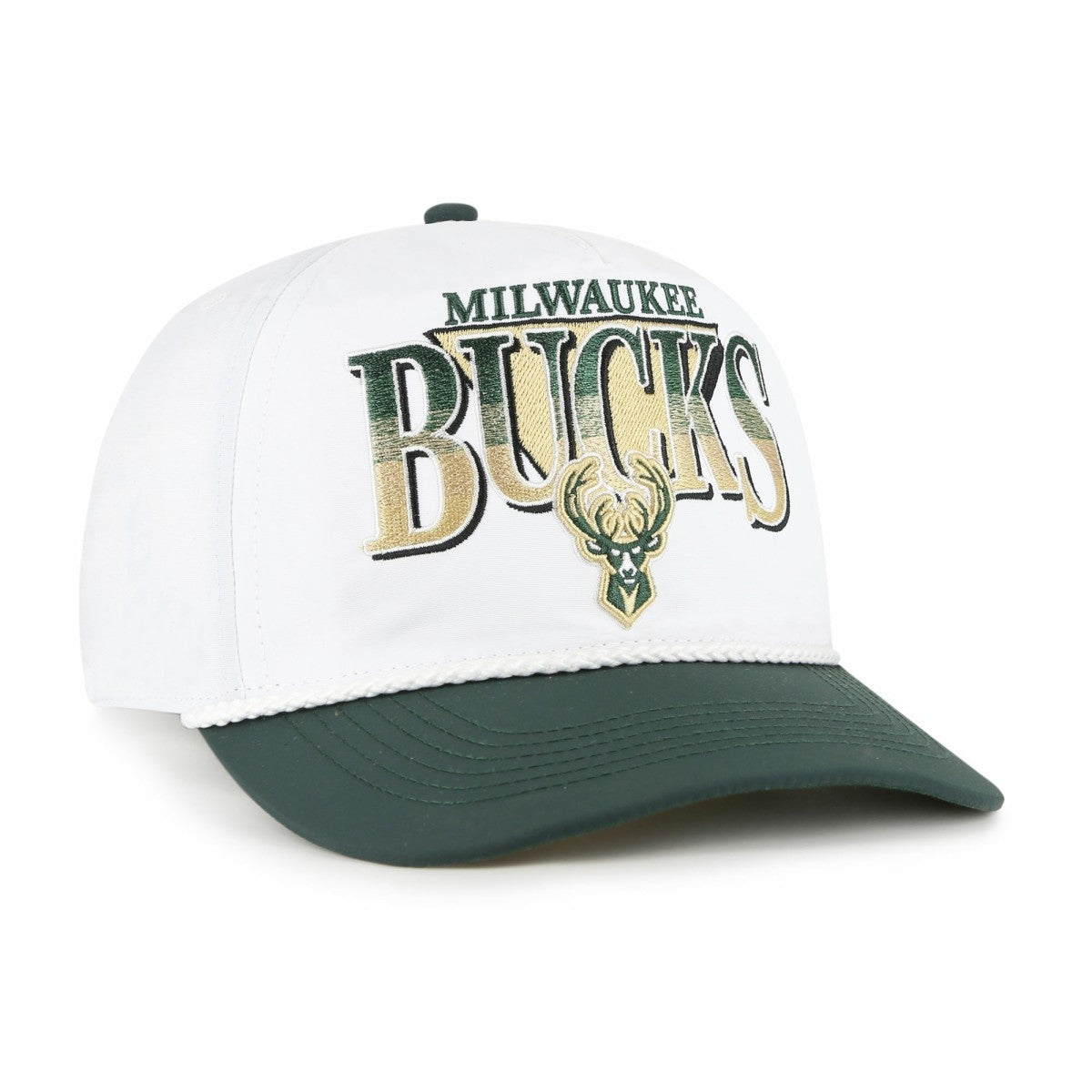 Milwaukee Bucks '47 Tribute Two-Tone Hitch Adjustable Hat White/Hunter Green - 47 brand