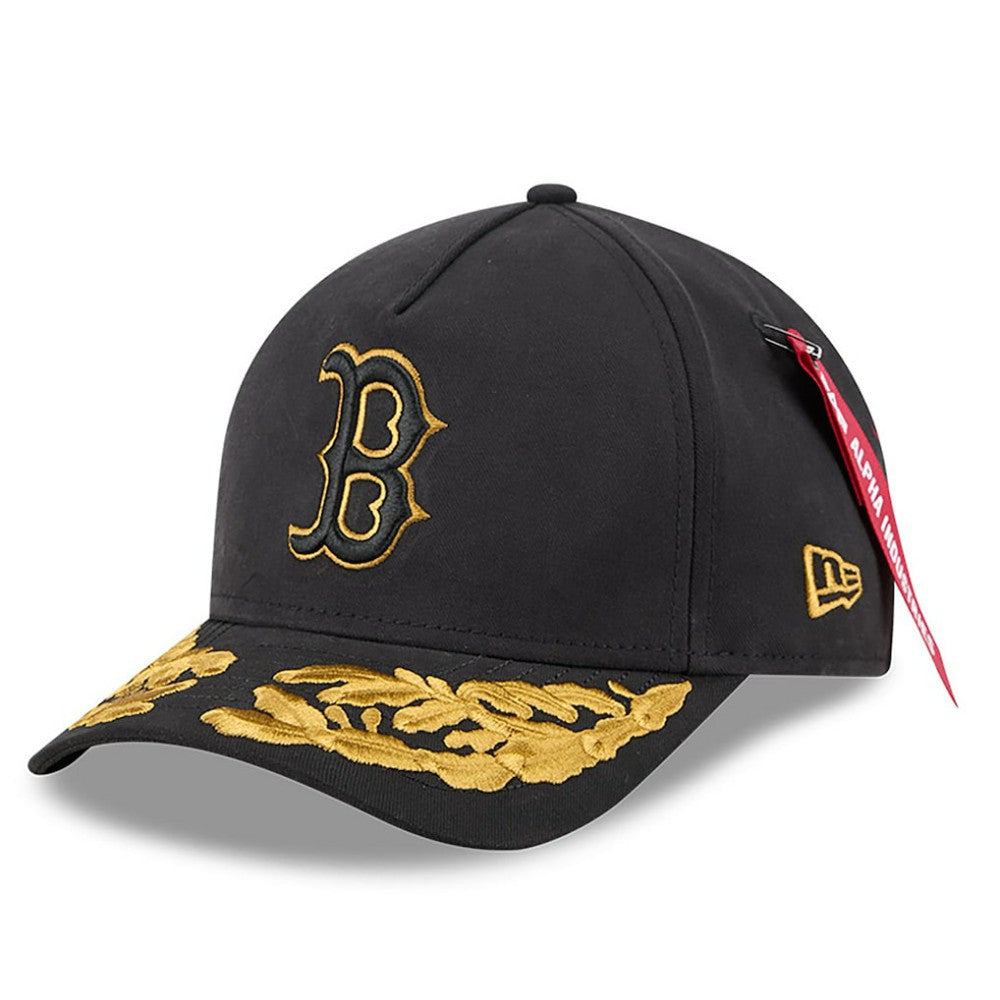 Boston Red Sox New Era x Alpha Industries A-Frame 9FORTY Adjustable Hat - Black Hats