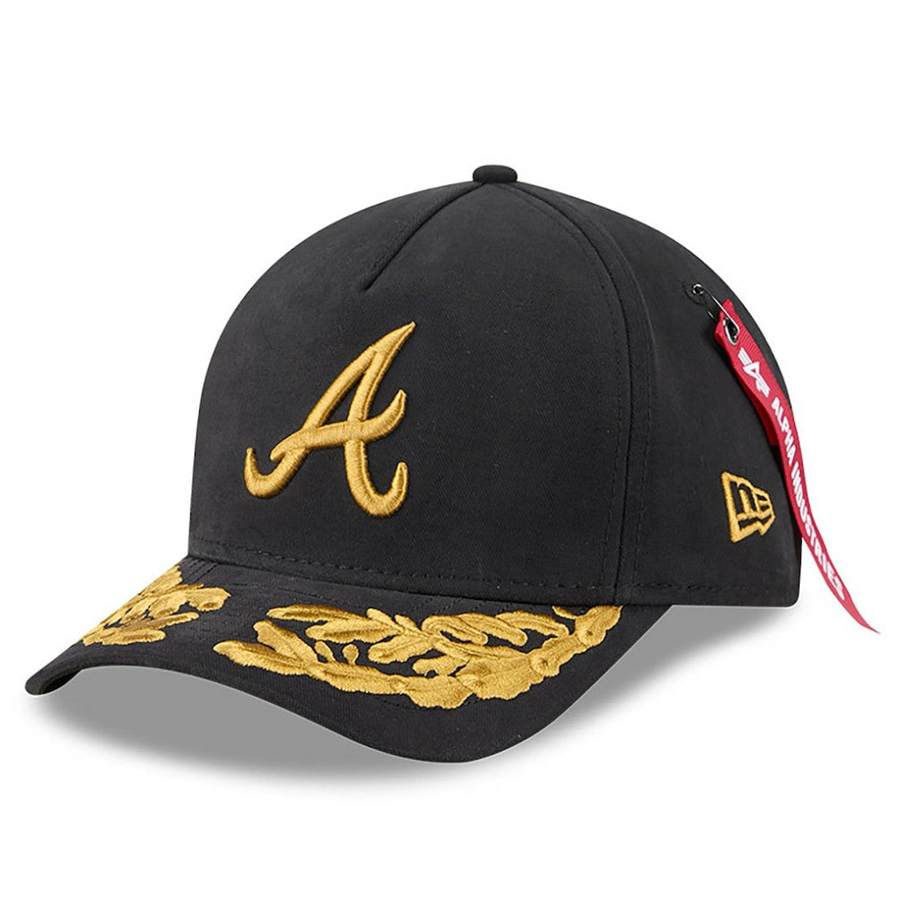 Atlanta Braves New Era x Alpha Industries A-Frame 9FORTY Adjustable Hat - Black Hats