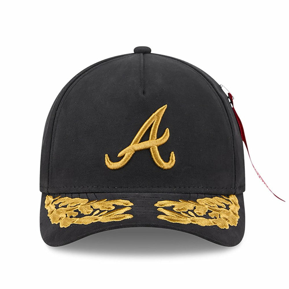 Atlanta Braves New Era x Alpha Industries A-Frame 9FORTY Adjustable Hat - Black Hats