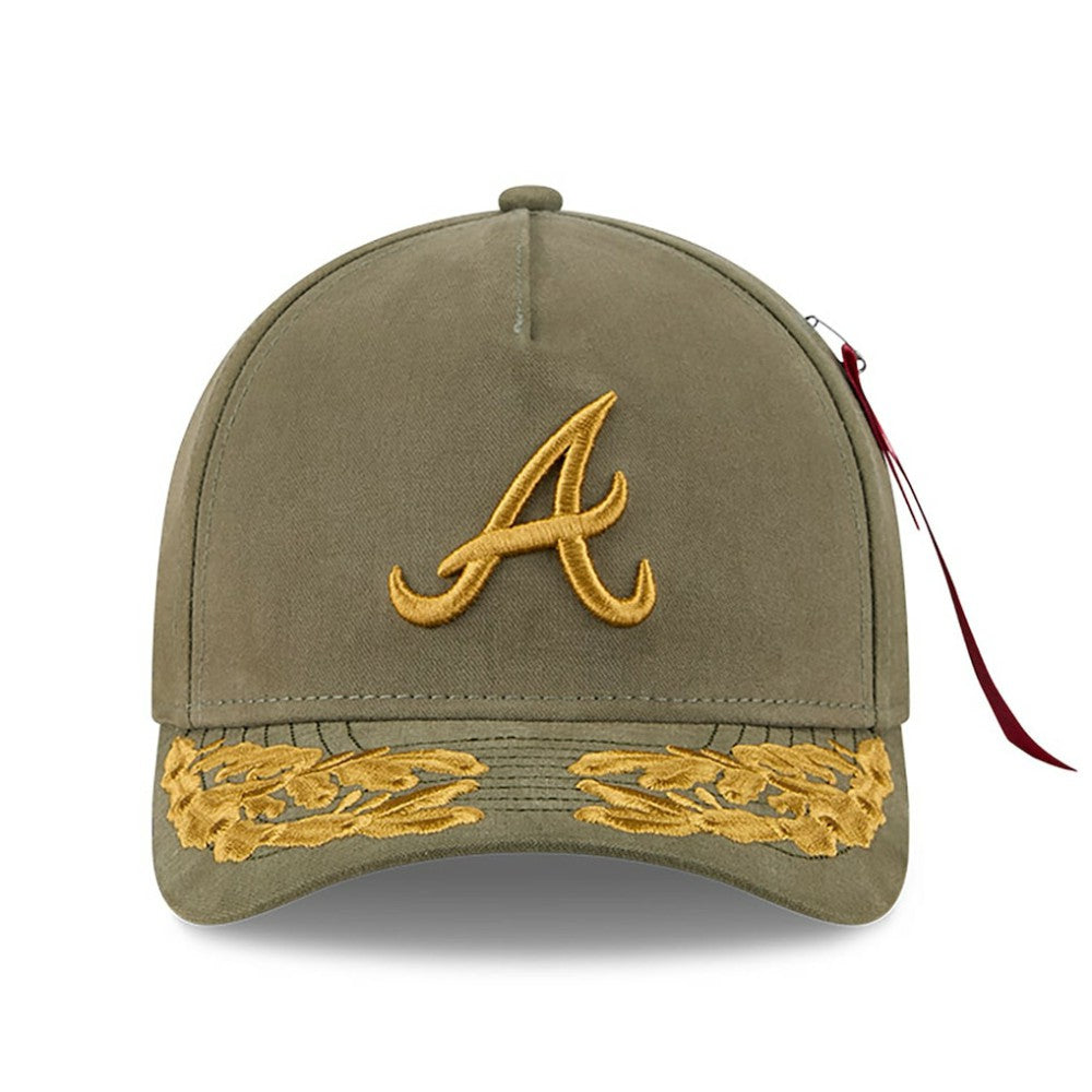 Atlanta Braves New Era x Alpha Industries A-Frame 9FORTY Adjustable Hat - Olive Hats