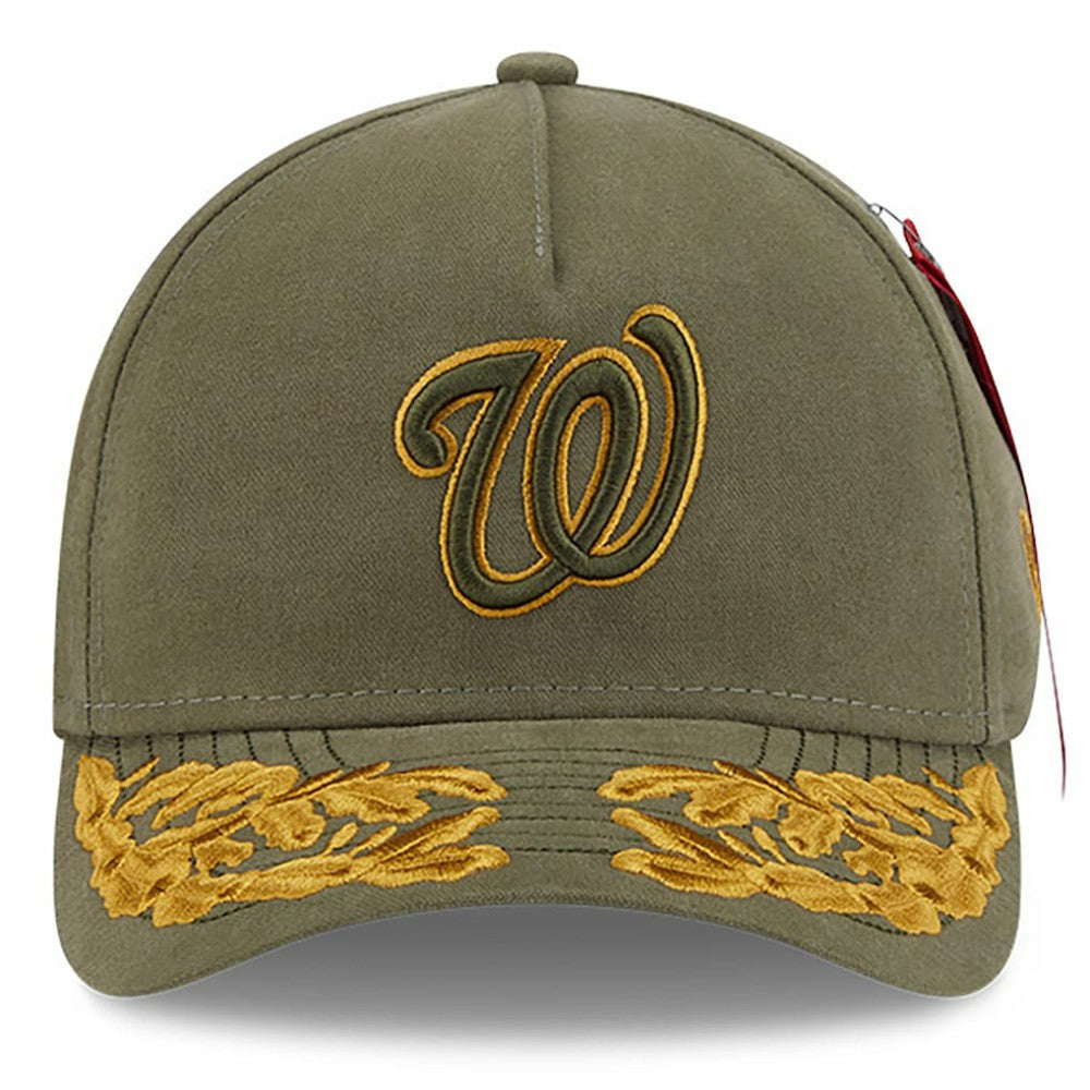 Washington Nationals New Era x Alpha Industries A-Frame 9FORTY Adjustable Hat - Olive Hats