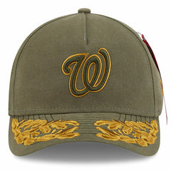 Washington Nationals New Era x Alpha Industries A-Frame 9FORTY Adjustable Hat - Olive Hats