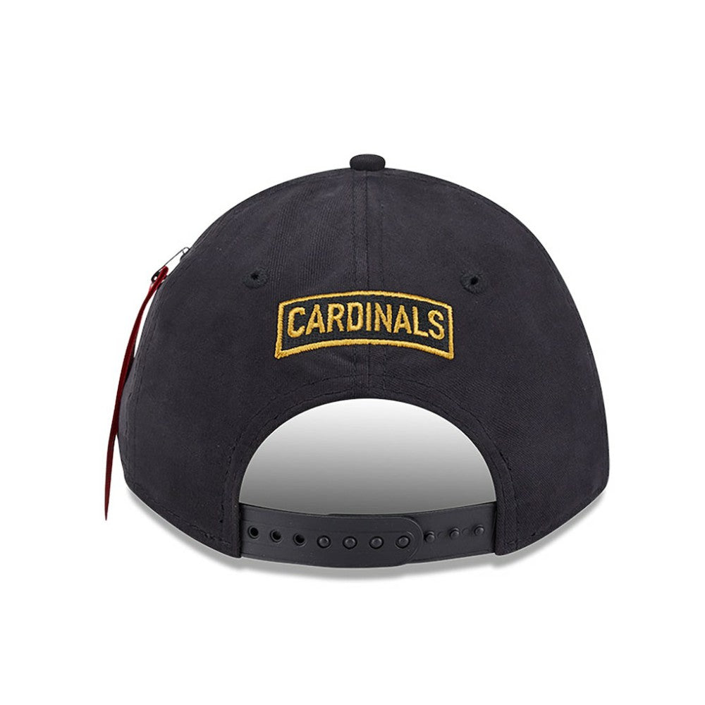 St. Louis Cardinals New Era x Alpha Industries A-Frame 9FORTY Adjustable Hat - Black Hats