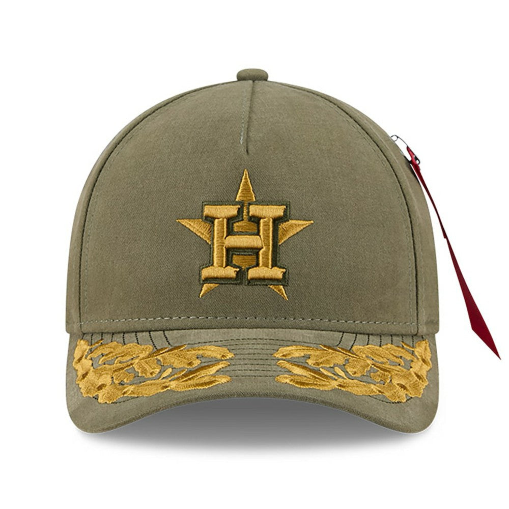 Houston Astros New Era x Alpha Industries A-Frame 9FORTY Adjustable Hat - Olive Hats