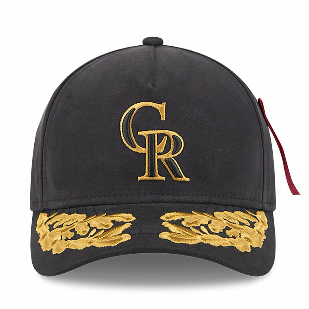 Colorado Rockies New Era x Alpha Industries A-Frame 9FORTY Adjustable Hat - Black Hats