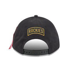 Colorado Rockies New Era x Alpha Industries A-Frame 9FORTY Adjustable Hat - Black Hats