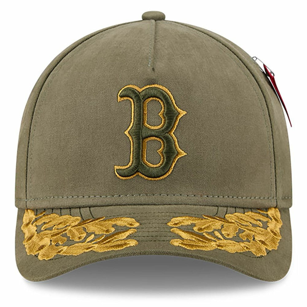 Boston Red Sox New Era x Alpha Industries A-Frame 9FORTY Adjustable Hat - Olive Hats