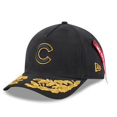 Chicago Cubs New Era x Alpha Industries A-Frame 9FORTY Adjustable Hat - Black Hats