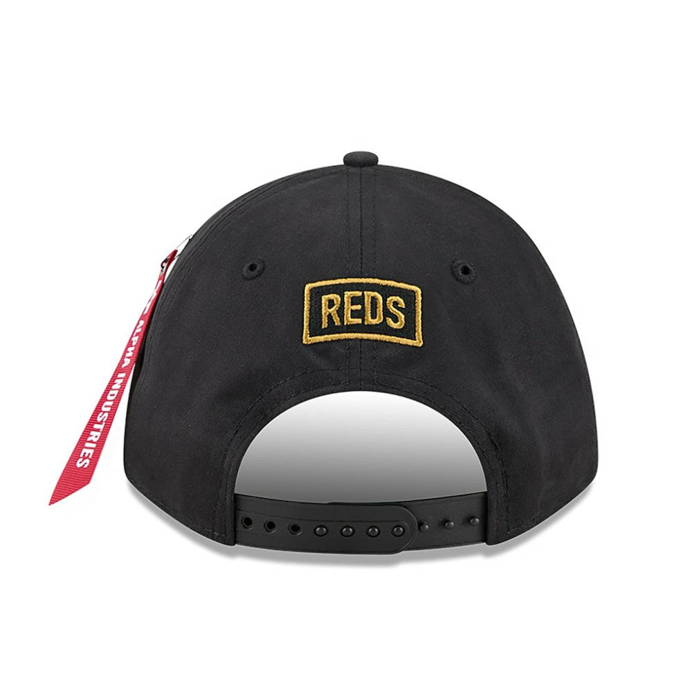 Cincinnati Reds New Era x Alpha Industries A-Frame 9FORTY Adjustable Hat - Black Hats