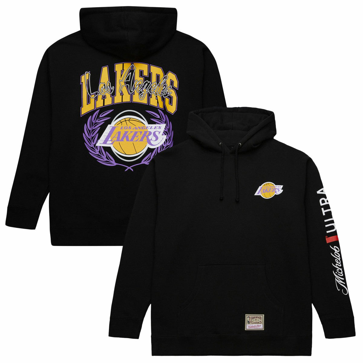 Los Angeles Lakers NBA x Michelob Ultra Swish & Sip Pullover Hoodie Black - Mitchell & Ness
