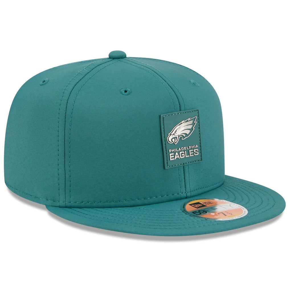 Philadelphia Eagles New Era 2025 Sideline 59FIFTY Fitted Hat - Midnight Green Hats