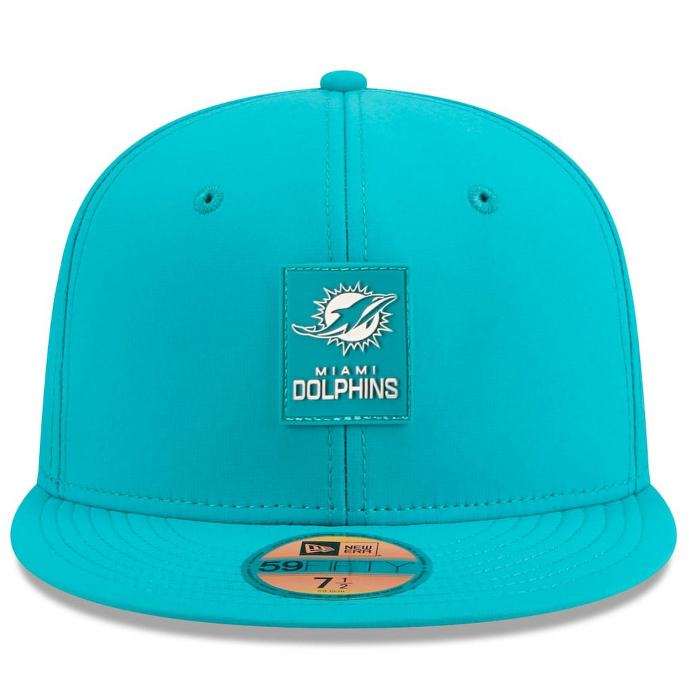 Miami Dolphins New Era 2025 Sideline 59FIFTY Fitted Hat - Aqua Hats