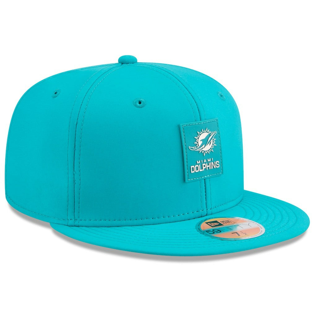 Miami Dolphins New Era 2025 Sideline 59FIFTY Fitted Hat - Aqua Hats