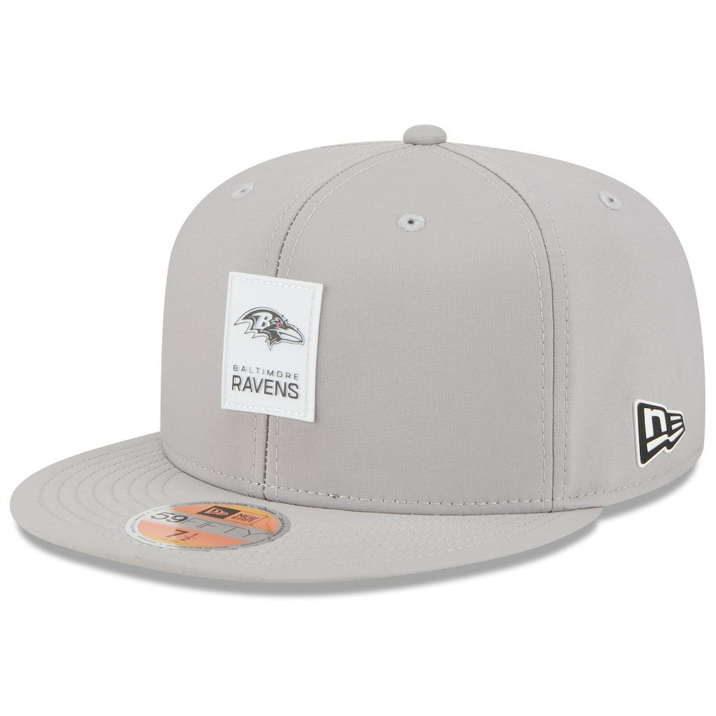 Baltimore Ravens New Era 2025 Sideline 59FIFTY Fitted Hat - Gray Hats