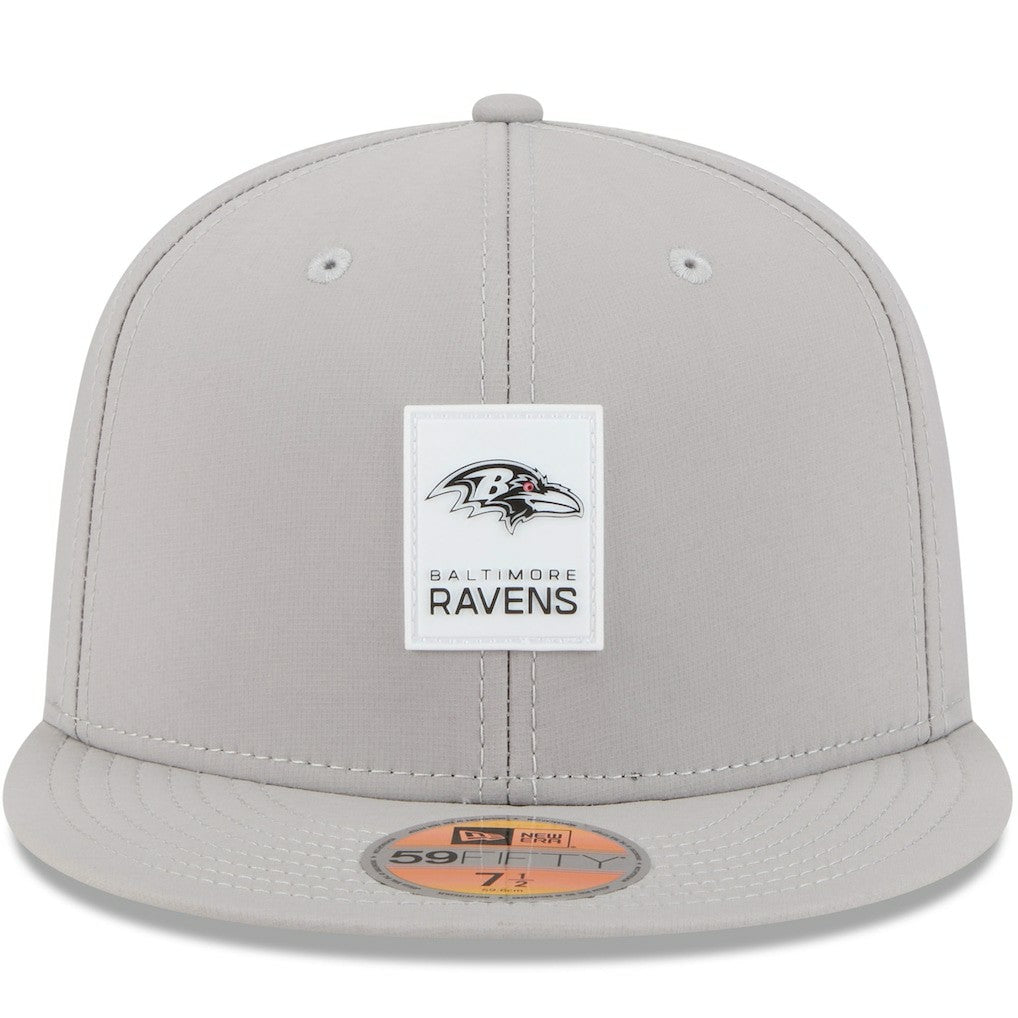 Baltimore Ravens New Era 2025 Sideline 59FIFTY Fitted Hat - Gray Hats