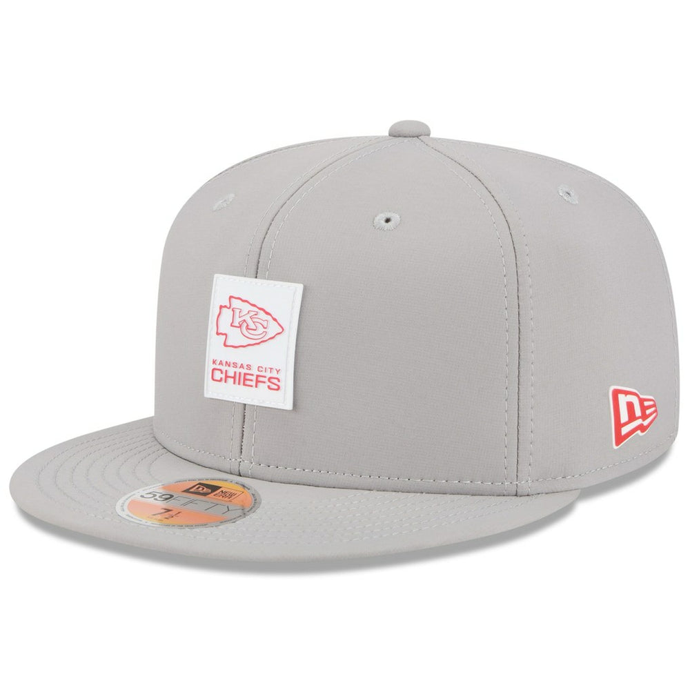 Kansas City Chiefs New Era 2025 Sideline 59FIFTY Fitted Hat - Gray Hats