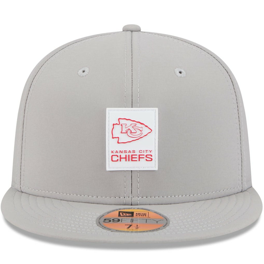 Kansas City Chiefs New Era 2025 Sideline 59FIFTY Fitted Hat - Gray Hats