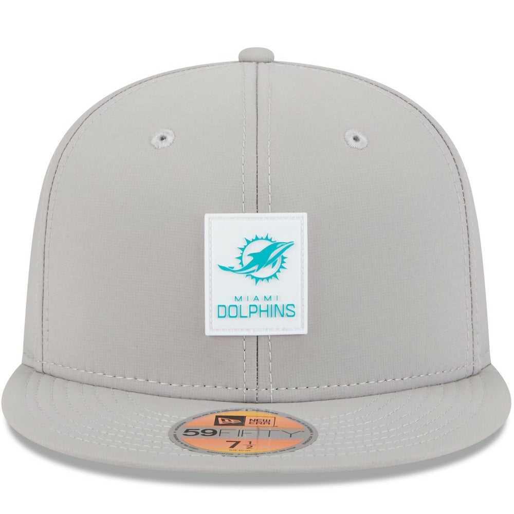 Miami Dolphins New Era 2025 Sideline 59FIFTY Fitted Hat - Gray Hats