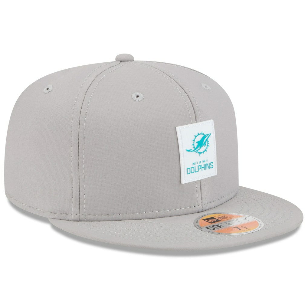 Miami Dolphins New Era 2025 Sideline 59FIFTY Fitted Hat - Gray Hats