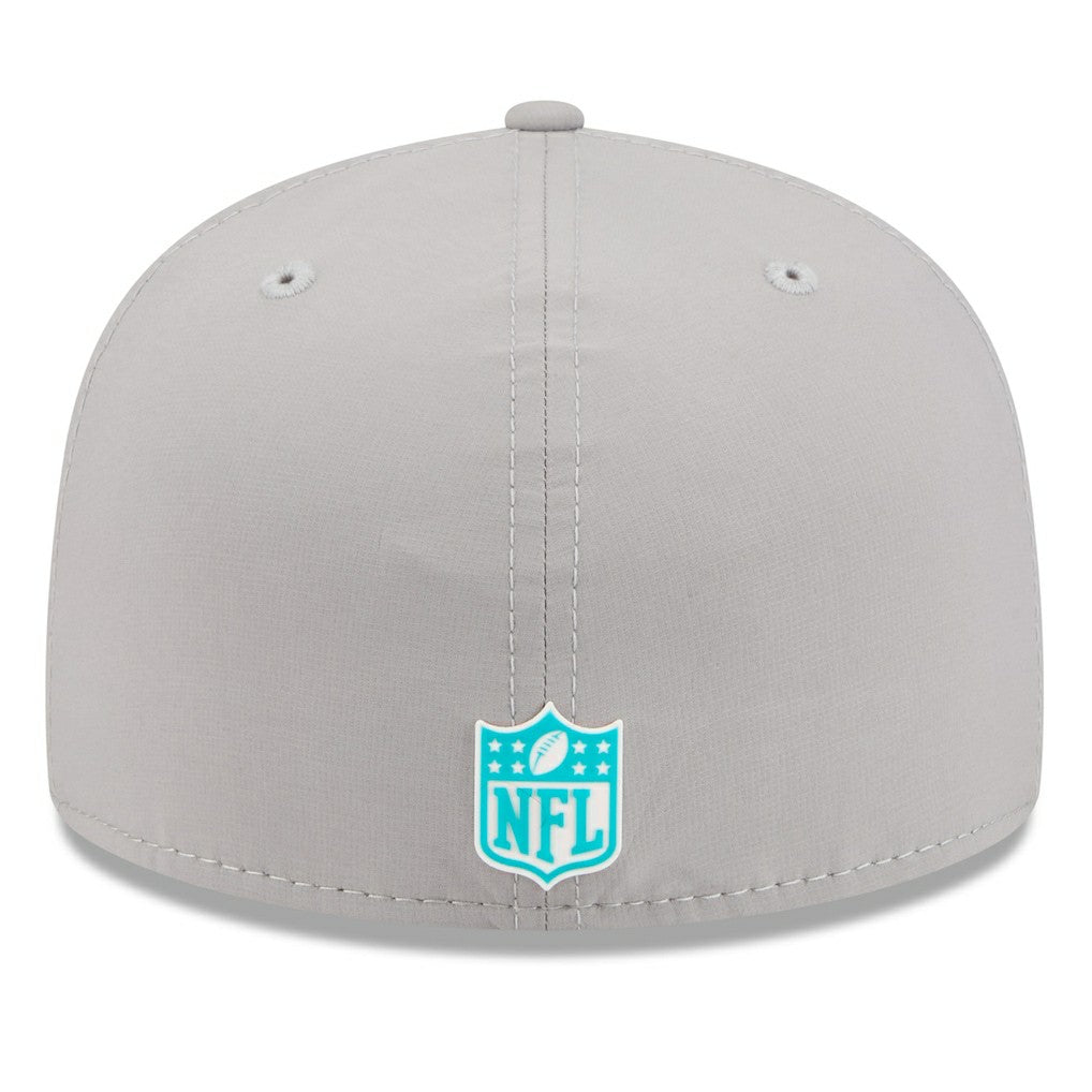 Miami Dolphins New Era 2025 Sideline 59FIFTY Fitted Hat - Gray Hats