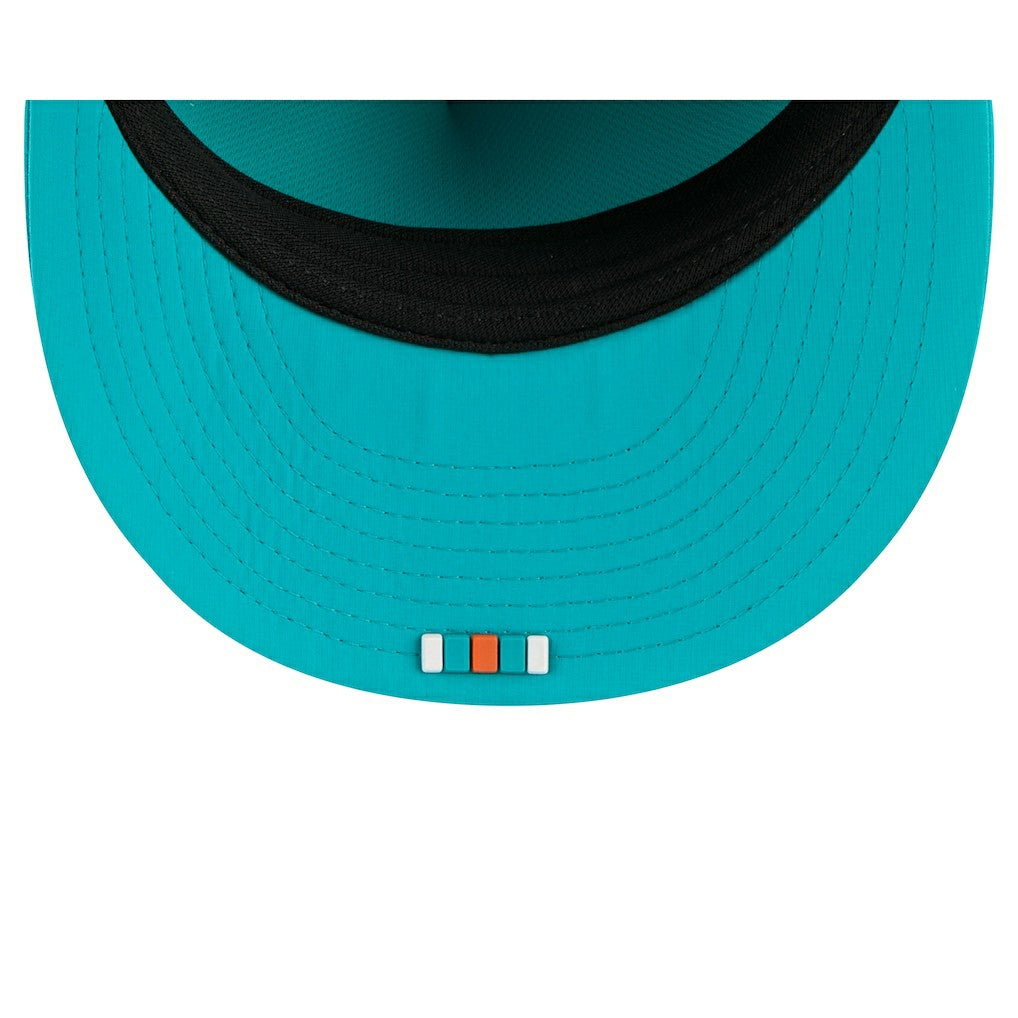 Miami Dolphins New Era 2025 Sideline Retro Crown 59FIFTY Fitted Hat - Aqua Hats