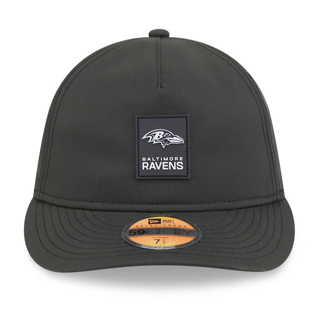 Baltimore Ravens New Era 2025 Sideline Retro Crown 59FIFTY Fitted Hat - Black Hats