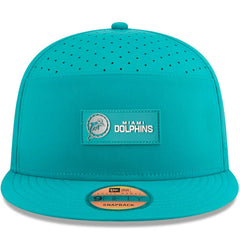 Miami Dolphins New Era 2025 Sideline Throwback Split Panel 9FIFTY Snapback Hat - Aqua Hats