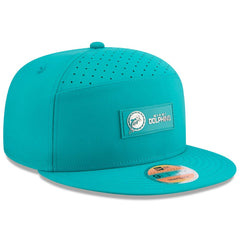 Miami Dolphins New Era 2025 Sideline Throwback Split Panel 9FIFTY Snapback Hat - Aqua Hats