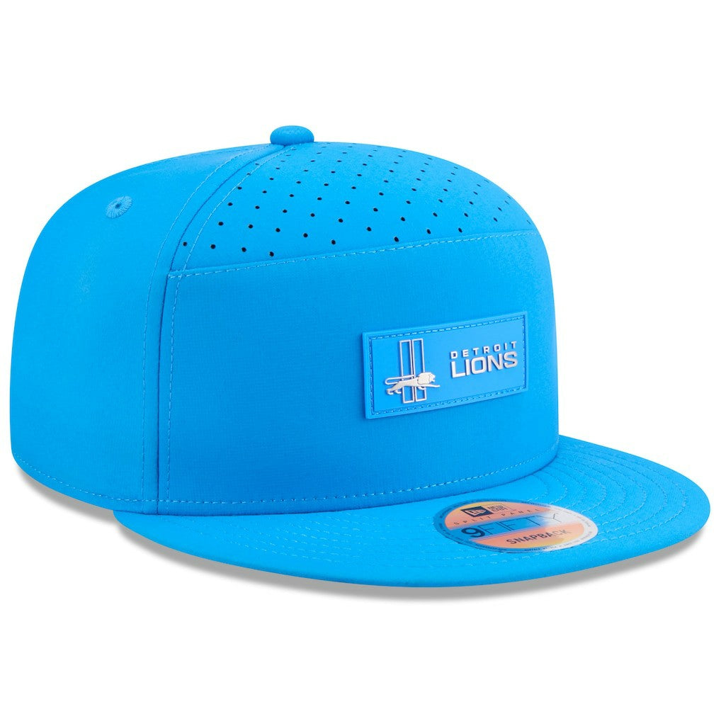 Detroit Lions New Era 2025 Sideline Throwback Split Panel 9FIFTY Snapback Hat - Blue Hats